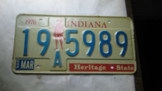 621f - 1 1976 Indiana Bicentennial License Plate 19a5989