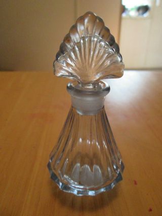 Vintage Cut Glass Crystal Perfume Bottle With Stopper Blue No Label