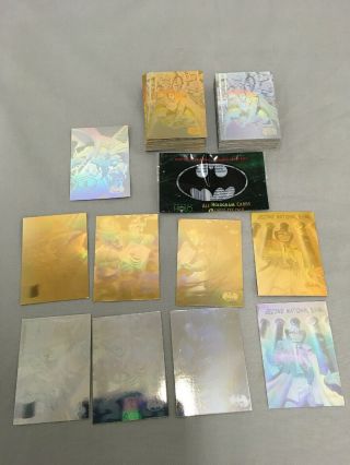 1996 Batman Holo Series Complete Gold Set Of 50,  Silver Set Of 48 & Both Chase