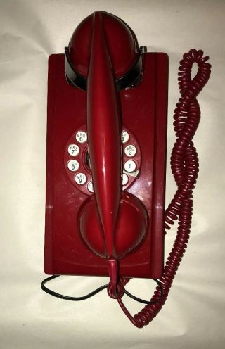 Vintage Crosley Red Push Button Kitchen Wall Telephone Retro