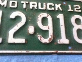 License Plate Vintage Missouri MO Truck 712 918 1970 Rustic USA 3