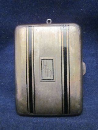Sterling Silver Match Holder " Hhd " Monogram Art Deco " 762 " Mark Antique Vintage