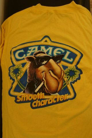 Vintage Joe Camel cigarette yellow t - shirt 