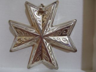 Vtg 1977 Reed & Barton Sterling Silver Christmas Cross Pendant Ornament Tree