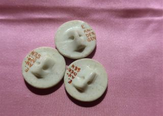 5 Vintage HAND PAINTED CHINA porcelain BUTTONS - all with flowers (51) 6