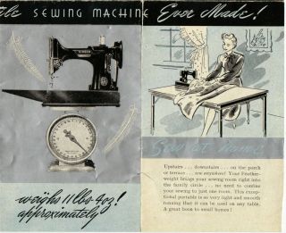 Singer 221 Featherweight Sewing Machine Sales Brochure Silver