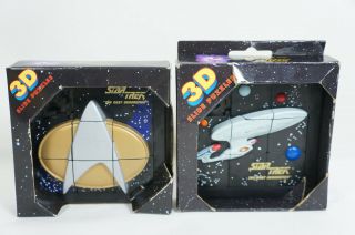 Vintage Star Trek The Next Generation 3d Slide Puzzles Enterprise & Communicator