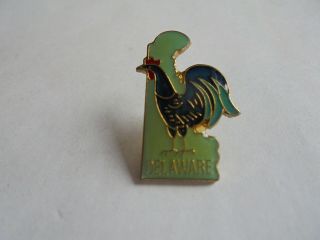 Cool Vintage Delaware Blue Hen State Bird Tourism Souvenir Lapel Pin Pinback