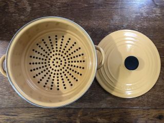Le Creuset France Yellow Lid And Steamer Vintage