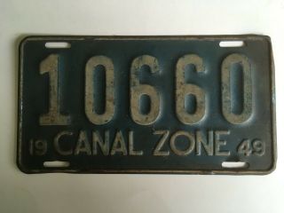 1949 Canal Zone Us Territory Cz Panama License Plate Paint Tough Year