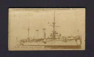 N50 Kinney Tobacco Card - Sweet Caporal Famous Ships - 9 De Julio Argentina Rep