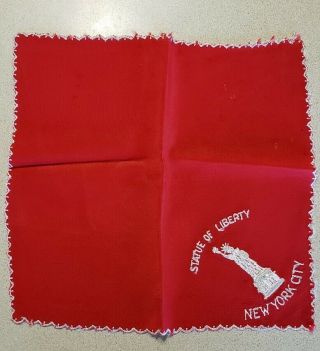 Vintage Souvenir Handkerchief From The Statue Of Liberty Ny City
