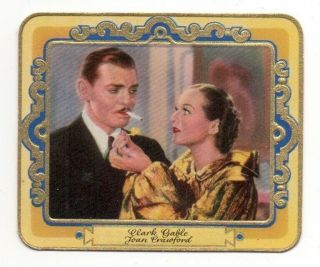 Joan Crawford & Clark Gable 1934 Garbaty Film Star 2 Embossed Cigarette Card 68