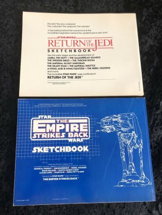 Star Wars Sketchbook Bundle Return & Empire By Johnson Rodis - Jamero 1980 & 1983 2