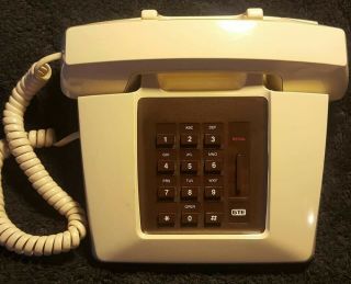 Retro Gte Telephone Desk Top Vintage Push Button Beige 1985 Fully Functional