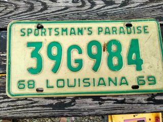 1968 1968 Louisiana State License Plate 39g984