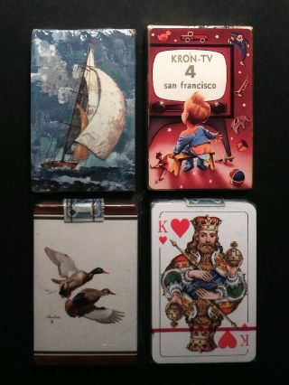 5 Vintage Decks of Playing Cards:Unopened,  w/ Tax Stamps - 2