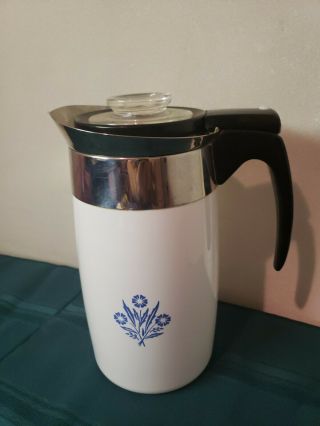 Vintage Corning Ware 10 Cup Electric Coffee Pot Blue Cornflower