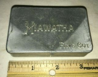 Antique Hiawatha Fine Cut Tobacco Aluminum Tin Can Vintage Flat Pocket Chewing