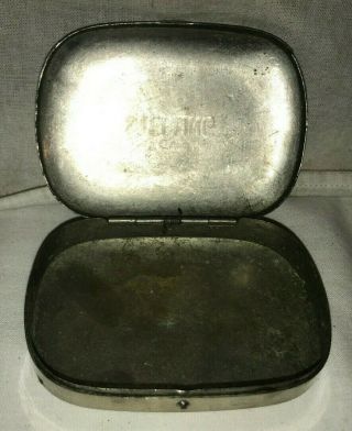 ANTIQUE S&M ' s STERLING FLAT POCKET TIN VINTAGE TOBACCO CAN SMOKING CHEWING OLD 2