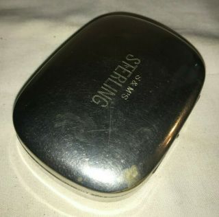 ANTIQUE S&M ' s STERLING FLAT POCKET TIN VINTAGE TOBACCO CAN SMOKING CHEWING OLD 5