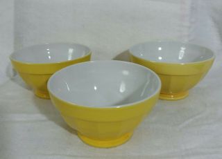 Vintage Saturnia Made In Italy Yellow Bowls Set Of 3 Mixing,  Soup,  Pasta Dinner
