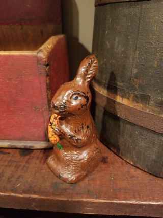 Antique Easter Bunny Rabbit Glass Candy Container
