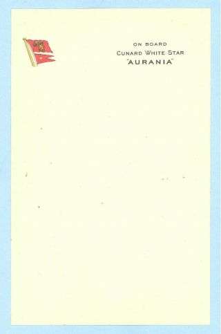 Letter On Board The Cunard White Star Line Aurania
