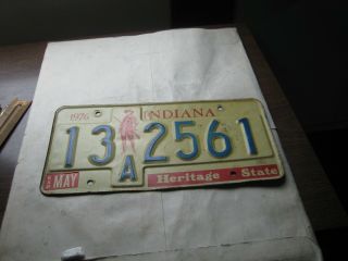 218f - 1 1976 Indiana Bicentennial License Plate 13a2561