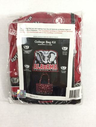 Alabama Crimson Tide Tote Purse Bag Kit Sewing Crafting Beginner Roll Tide Roll