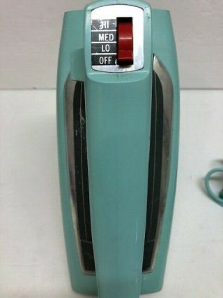 Vintage General Electric GE Turquoise Hand Held Mixer Great 5
