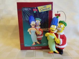 Carlton Cards 2001 Holiday Smooches Homer Marge The Simpsons Christmas Ornament