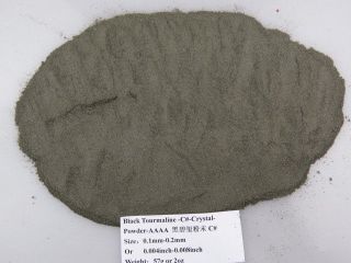 C Natural Black Tourmaline Crystal Stone Specimen Grinding Sand Powder Healing