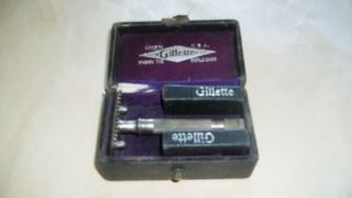 Vintage Gillette Razor With Case And Blades Made In Usa