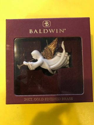 Baldwin 24kt Gold Finished Brass Angel Ornament 77247.  010