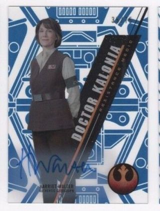 2016 Star Wars High Tek Autograph Card Harriet Walter Blue Parallel 35/75