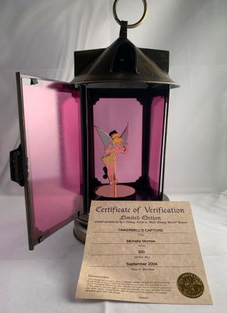 Disney Pin Le 300 Tinkerbell’s Capture Pin Set With Lantern And Display Hook.