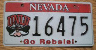 Single Nevada License Plate - 16475 - Unlv - Go Rebels