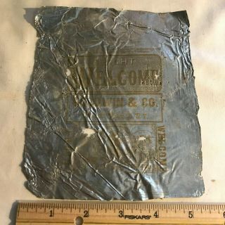 Antique Bright Welcome Chewing Tobacco Tin Foil Wrapper Goodwin & Co York