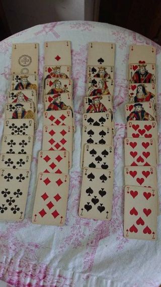SET ANTIQUE FRENCH PLAYING CARDS B.  P.  GRIMAUD & WRAPPER 19thC 3