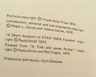 Star Trek TOS The Officers of the Bridge UFP,  Kelly Freas Portraits Bios 1976 3