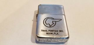 Zippo Cigarette Lighter 1950 To 53 Trail Pontiac Inc Miami Fla Flint