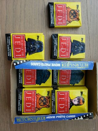 1983 Return Of The Jedi Series 1 Box Trading Cards 23 Wax Packs