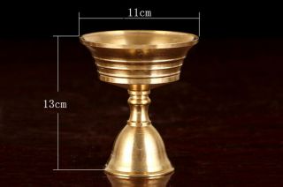 Three Big Brass Butter Oil Lamps Blessed Size 5 " Altar Top Quality