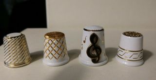 Felix Morel Thimbles.  Studies In White And Gold (4)