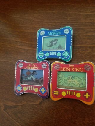 3 Disney I Heart Gaming Pins.  Little Mermaid Lion King Aladdin Limited Edition 4
