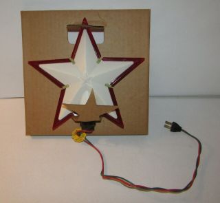 9.  5 " Vintage Christmas Tree Topper Star Red White Star Paramount