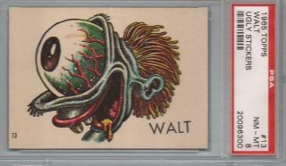Psa 8 1965 Topps Ugly Stickers 13 Walt