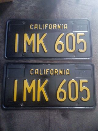 Dmv Clear 1963 California Pair License Plates Imk 605 On Car 3 Days
