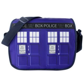 Doctor Who Tardis Police Box At Snowing Winter Shoulder Messenger Bag 2015